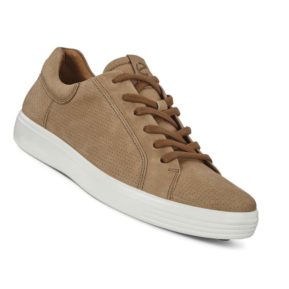 Pánské Boty Casual Ecco Soft 7 Street Perf Hnědé | CZ 483BEX